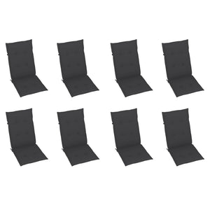 Sedie Reclinabili da Giardino con Cuscini 8 pz Massello di Teak cod mxl 7324