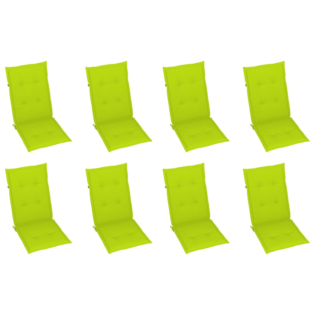 Sedie Reclinabili da Giardino con Cuscini 8 pz Massello di Teak cod mxl 75131