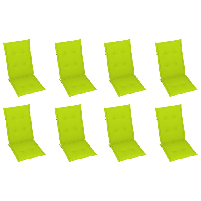 Sedie Reclinabili da Giardino con Cuscini 8 pz Massello di Teak cod mxl 75131