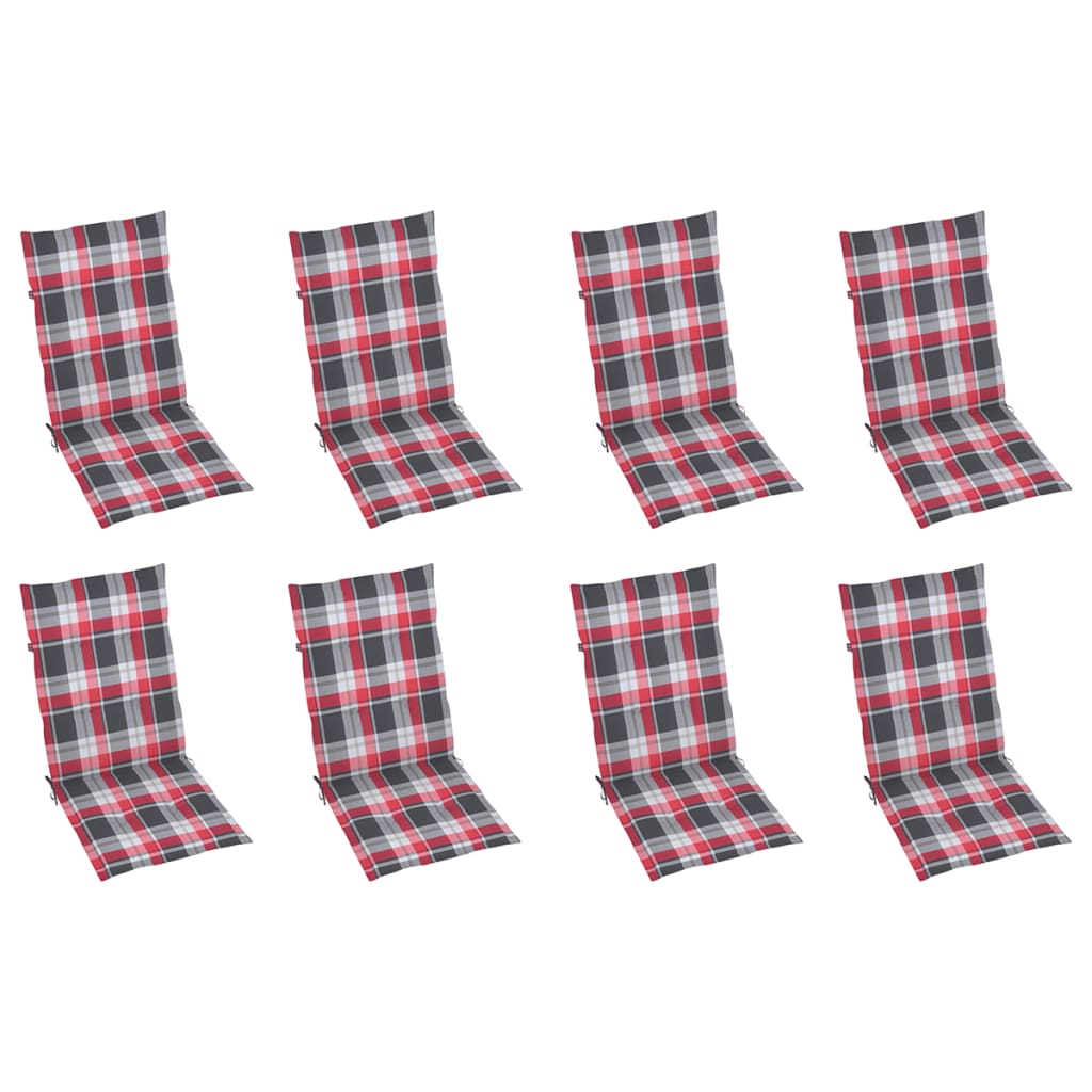 Sedie Reclinabili da Giardino con Cuscini 8 pz Massello di Teak cod mxl 75132