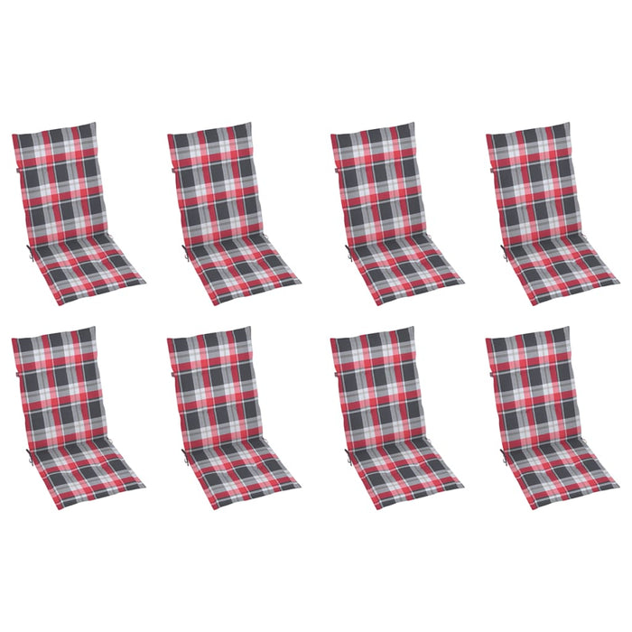 Sedie Reclinabili da Giardino con Cuscini 8 pz Massello di Teak cod mxl 75132