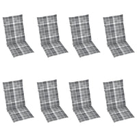 Sedie Reclinabili da Giardino con Cuscini 8 pz Massello di Teak 3072555