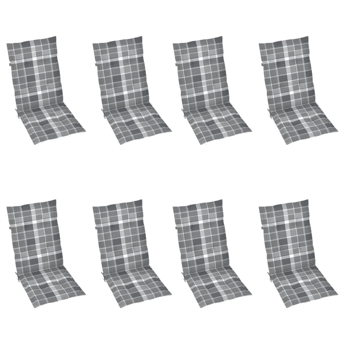 Sedie Reclinabili da Giardino con Cuscini 8 pz Massello di Teak 3072555