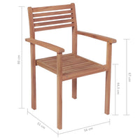 Sedie da Giardino Impilabili 6 pz in Legno Massello di Teak 3072571