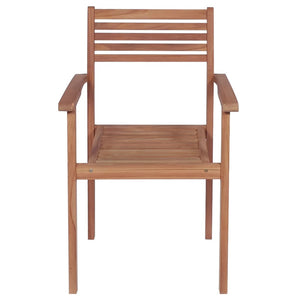 Sedie da Giardino Impilabili con Cuscini 6 pz Massello di Teak 3072574