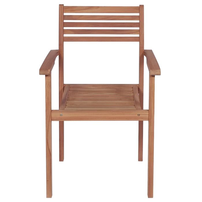 Sedie da Giardino Impilabili con Cuscini 6 pz Massello di Teak 3072581