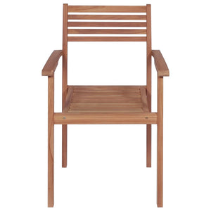 Sedie da Giardino Impilabili con Cuscini 6 pz Massello di Teak cod mxl 75160