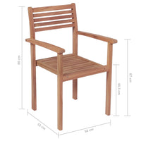 Sedie da Giardino Impilabili 8 pz in Legno Massello di Teak 3072599