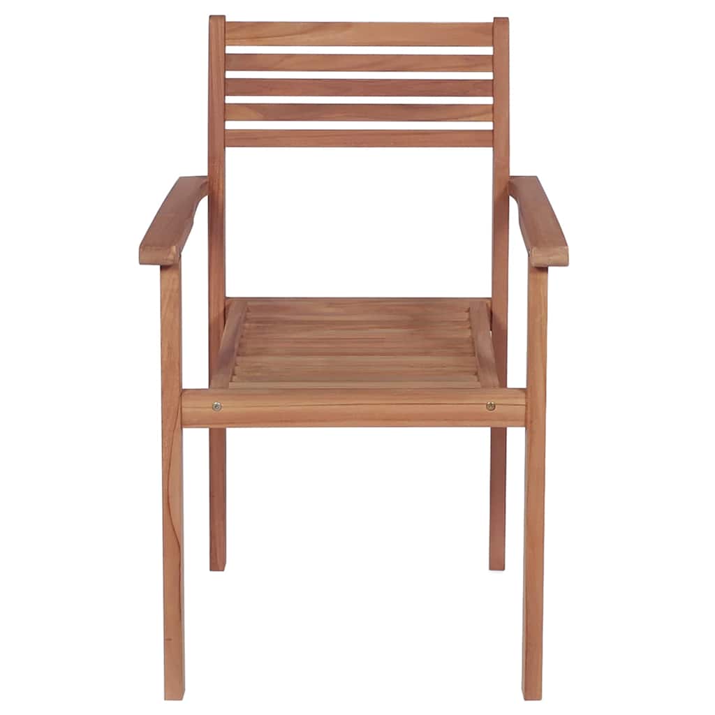 Sedie da Giardino Impilabili 8 pz con Cuscini Massello di Teak 3072600