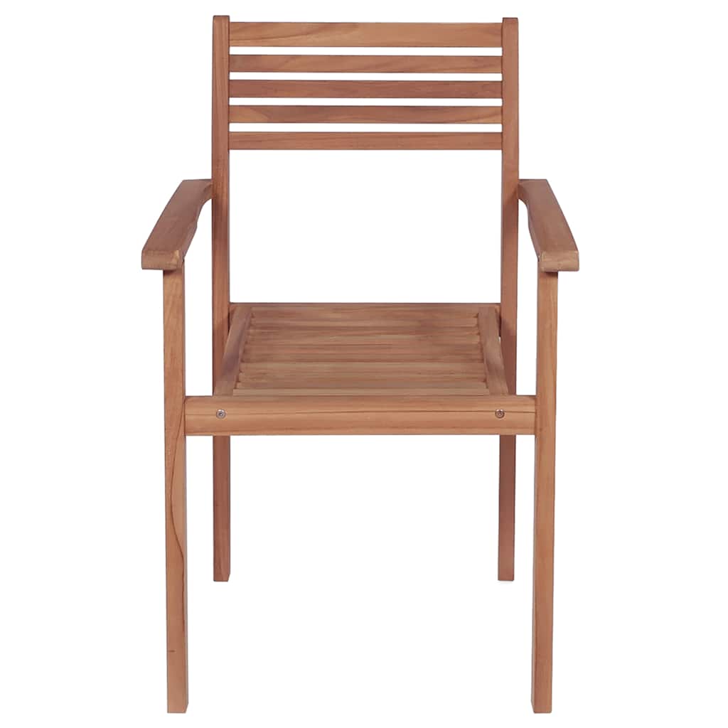 Sedie da Giardino Impilabili 8 pz con Cuscini Massello di Teak 3072603
