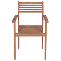 Sedie da Giardino Impilabili 8 pz con Cuscini Massello di Teak 3072607