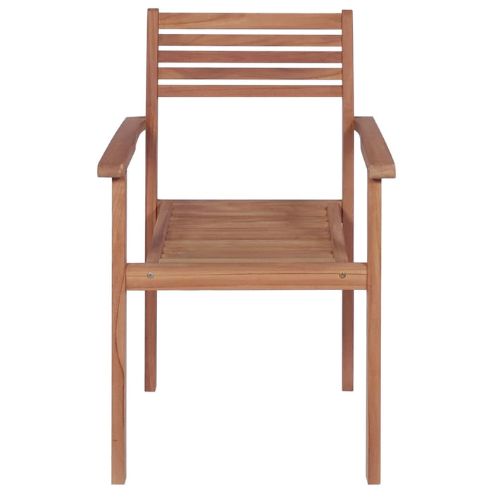 Sedie da Giardino Impilabili 8 pz con Cuscini Massello di Teak 3072620