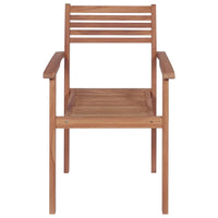 Sedie da Giardino Impilabili 8 pz con Cuscini Massello di Teak 3072624