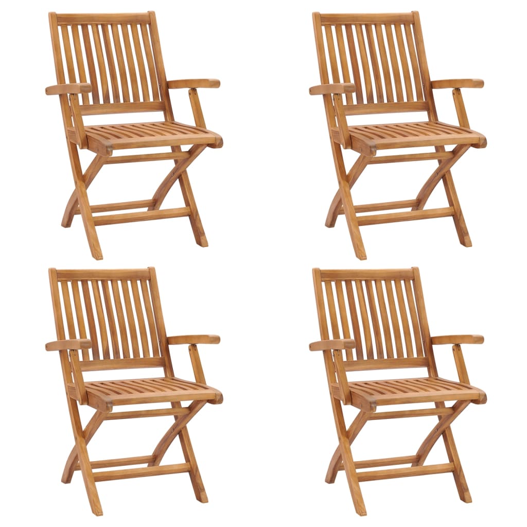 Sedie da Giardino Pieghevoli 4 pz in Legno Massello di Teak cod mxl 75175