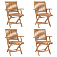 Sedie da Giardino Pieghevoli 4 pz in Legno Massello di Teak cod mxl 75175
