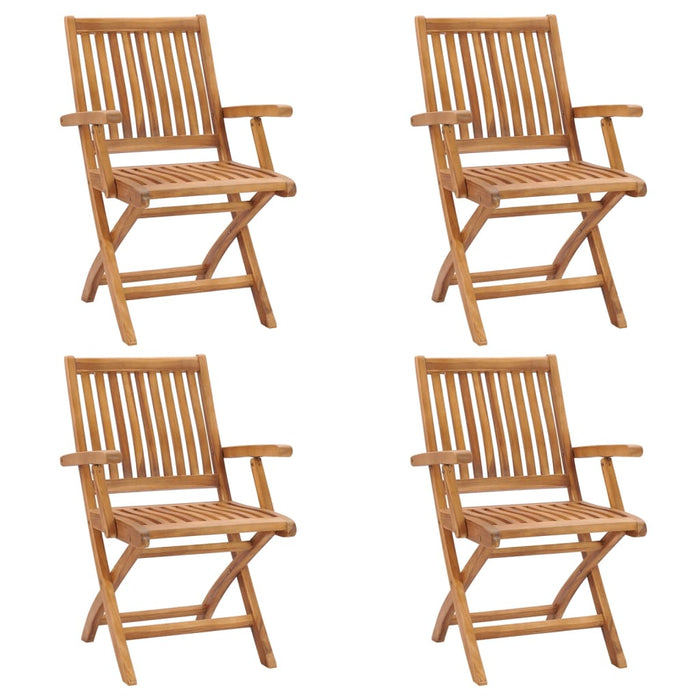 Sedie da Giardino Pieghevoli 4 pz in Legno Massello di Teak cod mxl 75175