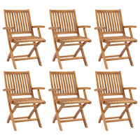 Sedie da Giardino Pieghevoli 6 pz in Legno Massello di Teak cod mxl 75176