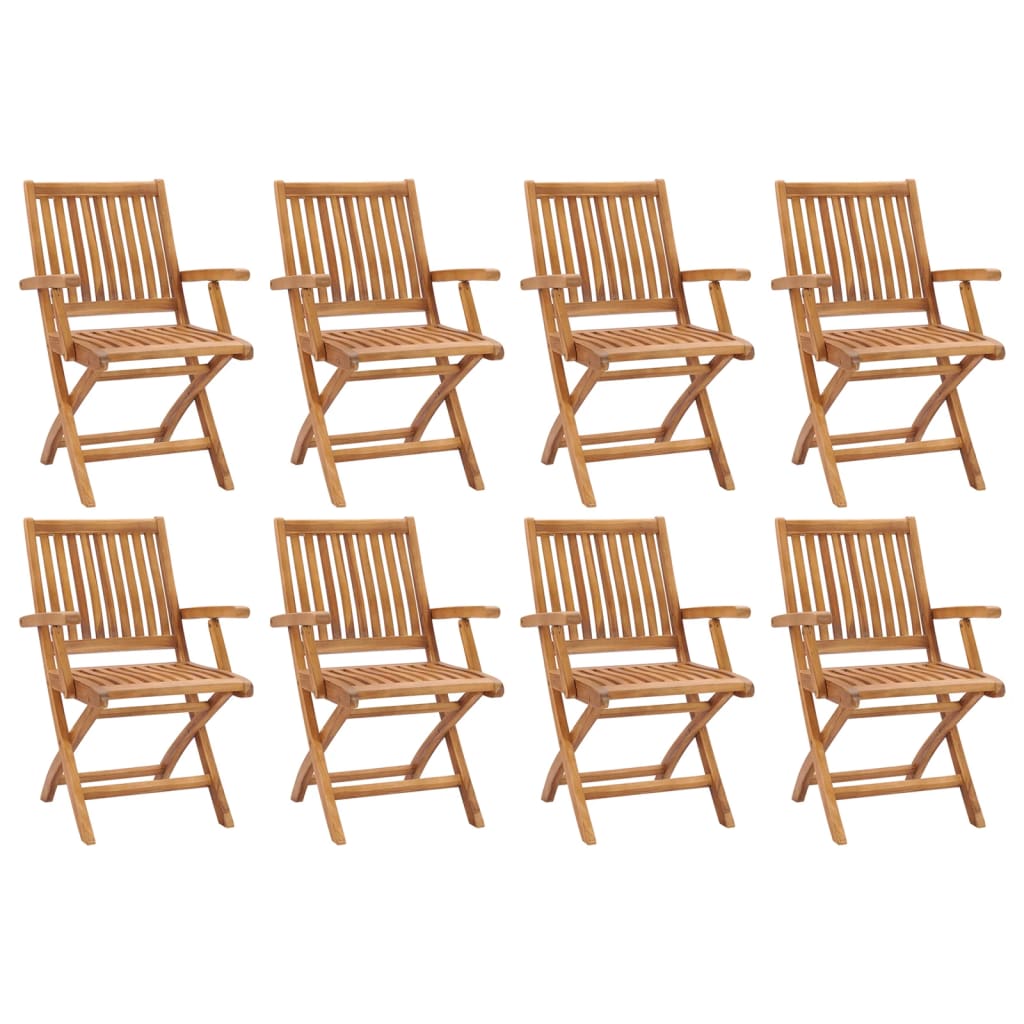 Sedie da Giardino Pieghevoli 8 pz in Legno Massello di Teak cod mxl 75181
