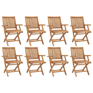Sedie da Giardino Pieghevoli 8 pz in Legno Massello di Teak cod mxl 75181