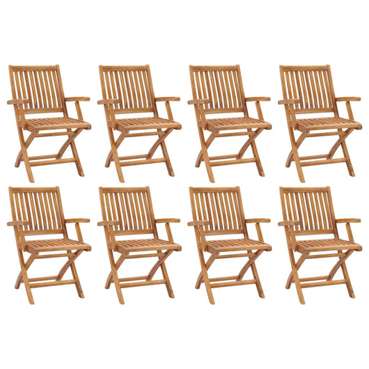Sedie da Giardino Pieghevoli 8 pz in Legno Massello di Teak cod mxl 75181