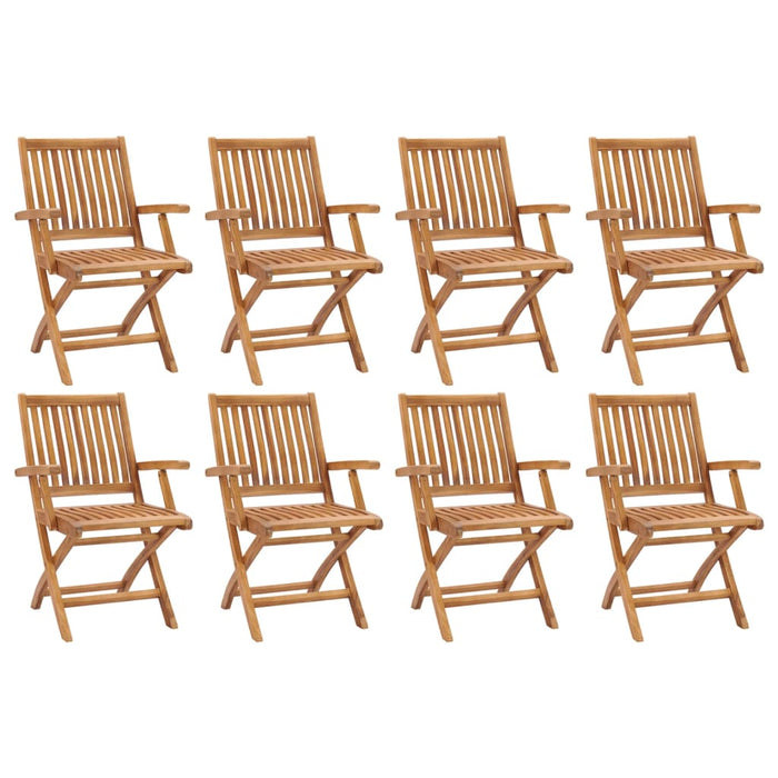 Sedie da Giardino Pieghevoli 8 pz in Legno Massello di Teak cod mxl 75181