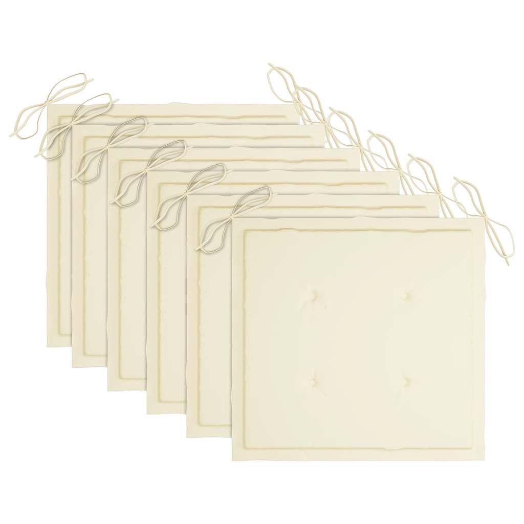 Sedie da Giardino Pieghevoli con Cuscini 6 pz Massello di Teak cod mxl 75193