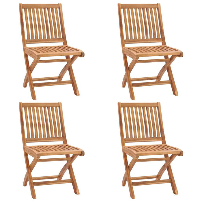Sedie da Giardino Pieghevoli con Cuscini 4 pz Massello di Teak 3072810