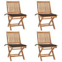 Sedie da Giardino Pieghevoli con Cuscini 4 pz Massello di Teak cod mxl 75220
