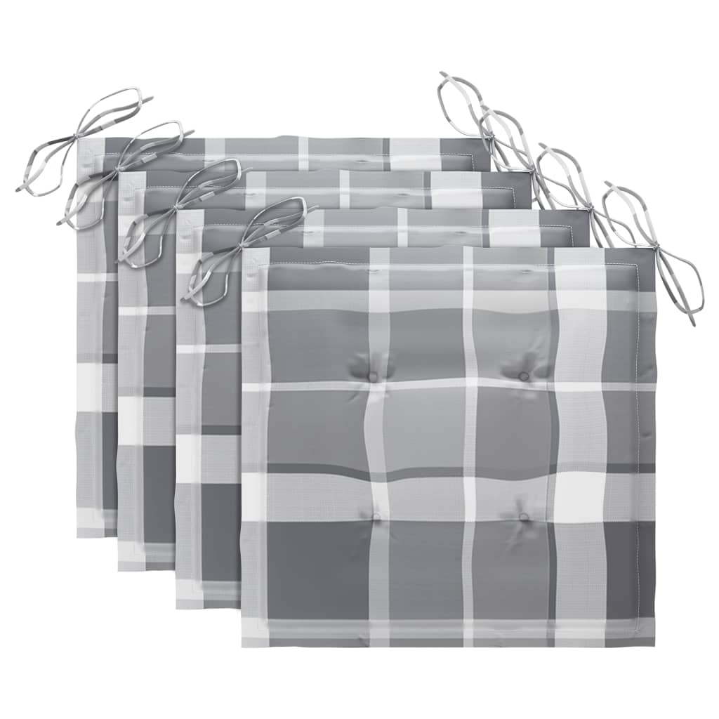 vidaXL Sedie da Giardino Pieghevoli con Cuscini 4 pz Massello di Teak