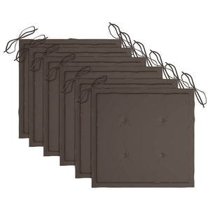 Sedie da Giardino Pieghevoli con Cuscini 6 pz Massello di Teak cod mxl 75232