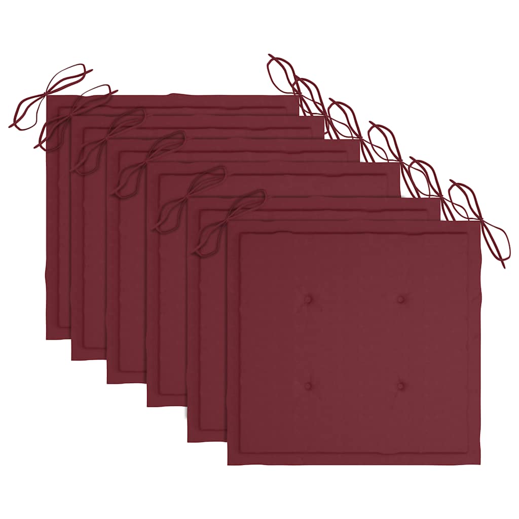 Sedie da Giardino Pieghevoli con Cuscini 6 pz Massello di Teak 3072843