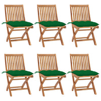 Sedie da Giardino Pieghevoli con Cuscini 6 pz Massello di Teak cod mxl 72200