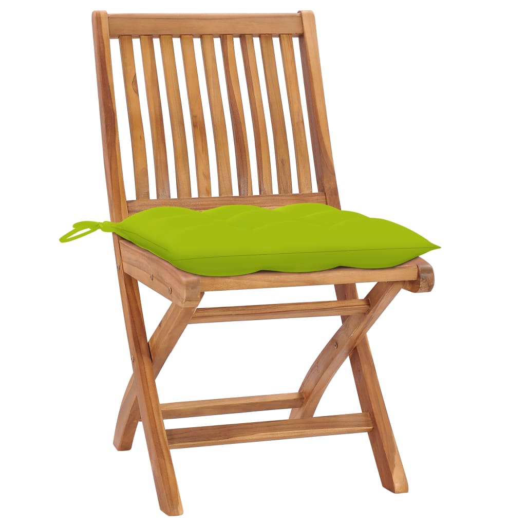 Sedie da Giardino Pieghevoli con Cuscini 6 pz Massello di Teak 3072860