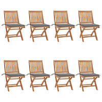 Sedie da Giardino Pieghevoli con Cuscini 8 pz Massello di Teak cod mxl 72209