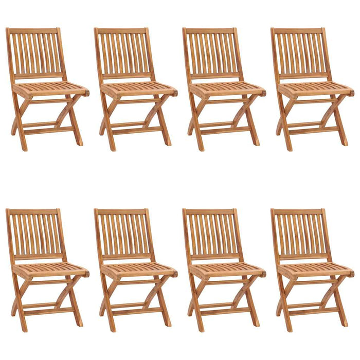 Sedie da Giardino Pieghevoli con Cuscini 8 pz Massello di Teak cod mxl 72209