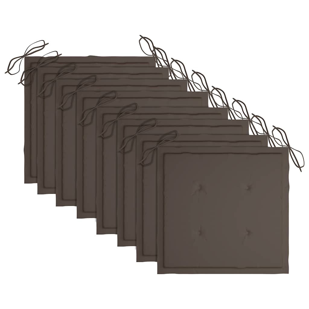 Sedie da Giardino Pieghevoli con Cuscini 8 pz Massello di Teak 3072869