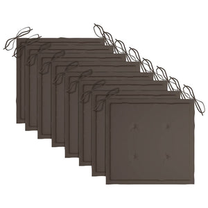 Sedie da Giardino Pieghevoli con Cuscini 8 pz Massello di Teak 3072869