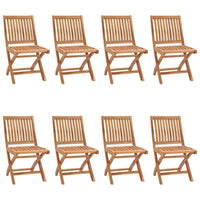 Sedie da Giardino Pieghevoli con Cuscini 8 pz Massello di Teak 3072872