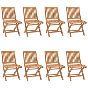 Sedie da Giardino Pieghevoli con Cuscini 8 pz Massello di Teak 3072872