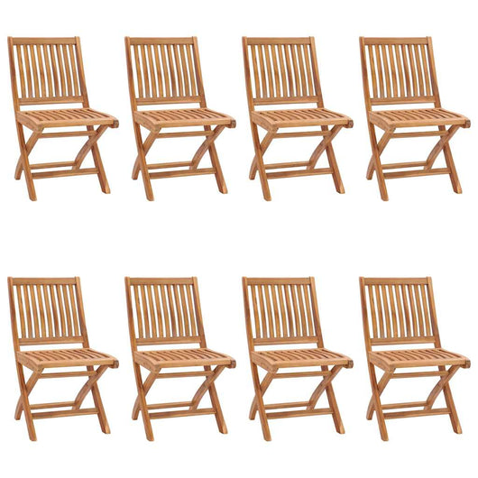 Sedie da Giardino Pieghevoli con Cuscini 8 pz Massello di Teak 3072872