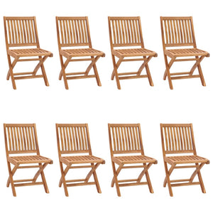 Sedie da Giardino Pieghevoli con Cuscini 8 pz Massello di Teak 3072884