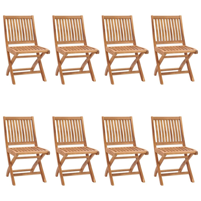 Sedie da Giardino Pieghevoli con Cuscini 8 pz Massello di Teak 3072887