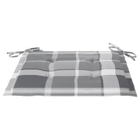 Sedie Giardino Cuscini Motivo Quadri Grigio 8pz Massello Teak