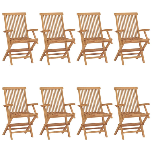 Sedie da Giardino con Cuscini Antracite 8pz Legno Massello Teak 3072904