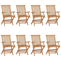 Sedie Giardino con Cuscini Bianco Crema 8pz Legno Massello Teak 3072906