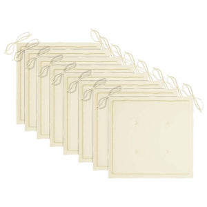 Sedie da Giardino con Cuscini Crema 8 pz in Massello di Teak 3072919