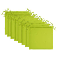 Sedie da Giardino e Cuscini Verde Brillante 8 pz Massello Teak 3072928