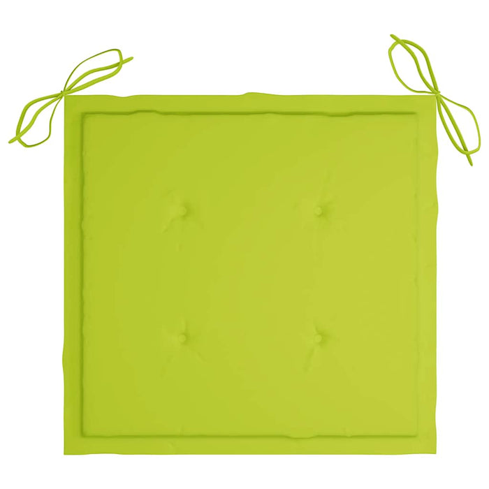 Sedie da Giardino e Cuscini Verde Brillante 8 pz Massello Teak 3072928