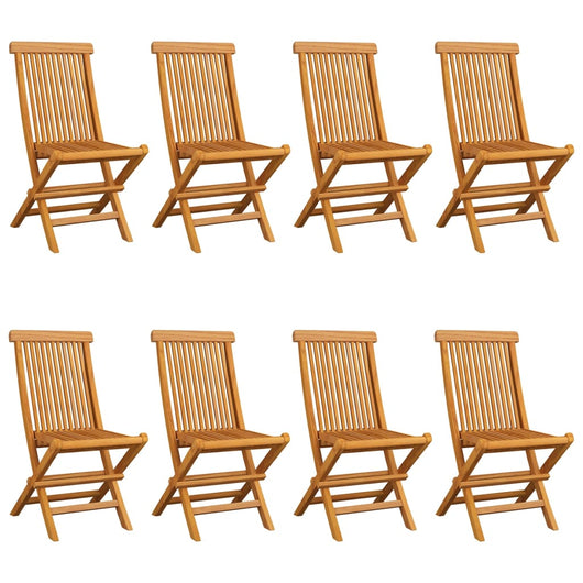 Sedie da Giardino con Cuscini Antracite 8 pz Massello di Teak 3072932