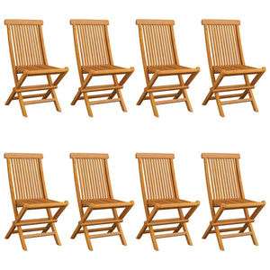 Sedie da Giardino e Cuscini Bianco Crema 8 pz Massello di Teak cod mxl 14704